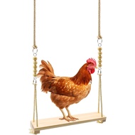 Chicken Swing Toy, Chicken Toy, Wood Chicken Swing Toy, Wood Chicken Swing for Chickens Rooster Poul