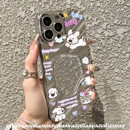Fashion Cute Cartoon Happy Puppy Cake Make-up Mirror Case Compatible for IPhone 17 15 16 11 13 14 12