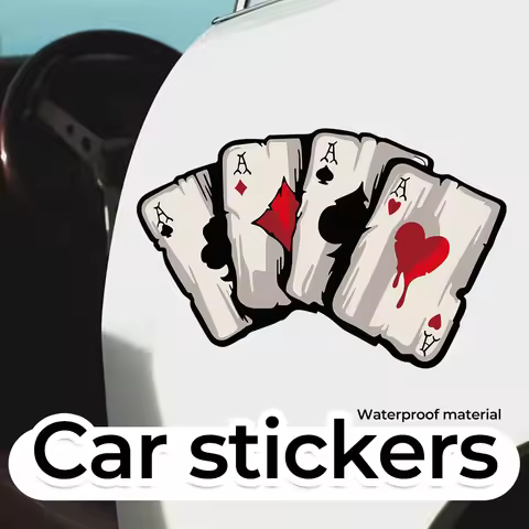Unique Poker Style Car Stickers - Ideal for Motorcycle Fuel Tanks, Car Body Sides & Bumpers | Scratc