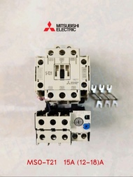 MITSUBISHI รุ่น MSO-T21 15A ( 12-18A.) ชุดแมกเนติก + โอเวอร์โหลดรีเลย์ AC220-240V/AC380-440V Contact