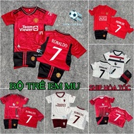 MU Club Children's Football Set (Pants + Shirt) in Ronaldo No. 7 + printed on demand - High quality 
