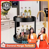 NEMMOSI Stainless Steel Kitchen Storage 2 Layer Rotating Spice Rack - NM2