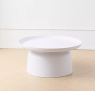 簡約小巧圓形塑膠茶几 白色 大號 尺寸:60*36*70CM