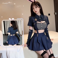 Bunny Cop Roleplay Costume Set - Cute Playful Girly Lingerie Uniform