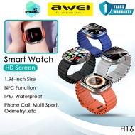 Awei H16 Smart Watch 1.96inch Screen Sport Bluetooth Call IP67 Waterproof NFC Oximetry Awei SmartWat