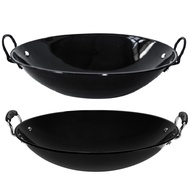 Black ENAMEL non-stick frying pan cooking wok/ frying pan/ 31 - 46 cm thick heat resistant