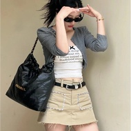 CHANEL CHANEL Xiaoxiangjia 22Bag 22p24b Distressed Gold Label Cowhide Lychee Pattern Tote Bag Tote B