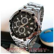 Jam Tangan Pria Swiss Army Dual Time Kulit