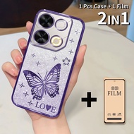 LAYAR 2 in 1 HP Casing for Itel P65 P671L Shockproof Glitter Case - Anti-Scratch Ceramic 9D Screen P
