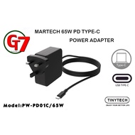 MARTECH 65W PD USB TYPE-C LAPTOP POWER ADAPTER(PW-PD01C/65W)