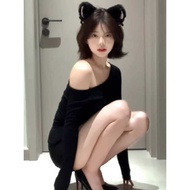 Halloween cos Black Cat Ear Headband Female Adult Sexy Hairpin Headband Rabbit Ear Hairpin Headdress