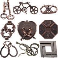 Wettarn 9 Pcs Metal Brain Teaser Puzzles Teaser 3D Steel Puzzle for Adults Unlock Interlocking Games