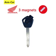 【 Ann-Car】กุญแจเปล่ามอเตอร์สำหรับ Honda Click 125i 150 Honda Beat Fi V2-Left ใบมีด-พร้อมแม่เหล็ก3ตัว