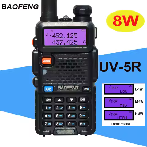 Baofeng UV-5R Walkie Talkie 8W Dual Band Ham Two Way Radio UV 5R Vhf Uhf FM Radio Handheld Hunting T