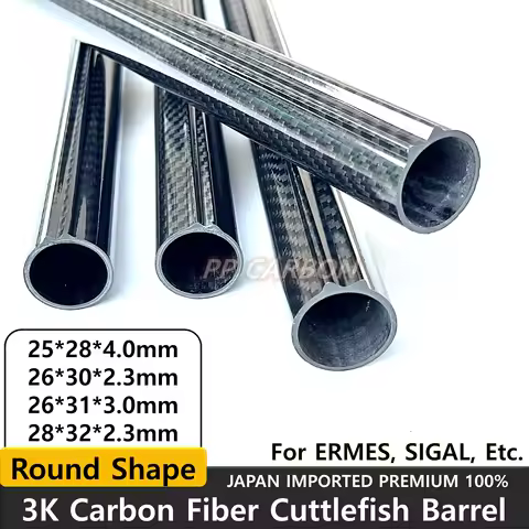 Carbon Fiber Cuttlefish Barrel Round Shape Tube 26x30mm 26x31mm 28x32mm Carbon Fiber Fishing Barrel 