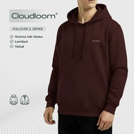 MERAH Kattoen - Cloudloom Jacket Jumper Hoodie Mahogany Red - Dark Maroon Red 290 Gsm