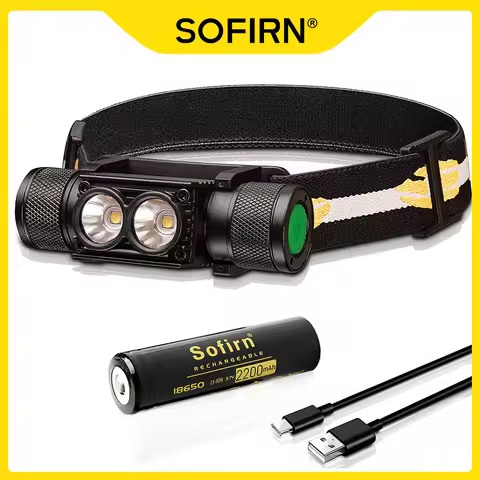 Sofirn Headlamp H25L 18650 Rechargeable 1000LM USB C Dual LH351D 90CRI 5000K Head Flashlight Camping