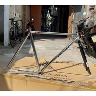 Gray F12 fixed gear bicycle frame, powder-coated CRMO steel