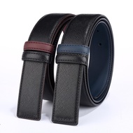 High-End Quality Original togo Leather Cross Pattern Double-Sided First Layer Cowhide Belt Width 2.9