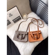 Halzan Bag Genuine Leather Briefcase Ladies Commuter Bag Simple h Home Bag Horseshoe Bag h Bag Brown