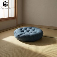 [Serenable] Round Meditation Cushion Linen Meditation Cushion Breathable Round Floor Pillow