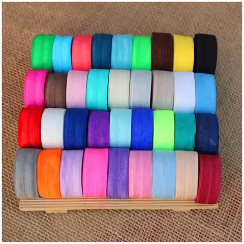 15mm 5/10 yards 5/8" Multirole Fold Over Elastic Spandex Satin Band DIY