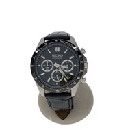 SEIKO Men's SPIRIT CHRONOGRAPH Quartz Watch Analog Leather BLK 8T63-00D0 Direct from Japan Secondhan