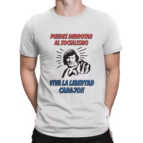 Javier Milei Men's TShirt Puedes Derrotar Al Socialismo Viva La Libertad Carajo Individuality T Shir