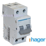 HAGER MY 6A 10A 16A 20A 32A 40A 2 Pole MCB 4.5KA WITH SIRIM APPROVE