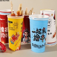 Bekas pembungkusan komersial sekali guna yang diperkuat untuk lidi daging, oden, lidi goreng, barbek