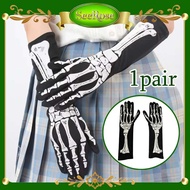 Skeleton Full Finger Gloves Skeleton Bone Print Mittens Gloves for Party Halloween Gloves