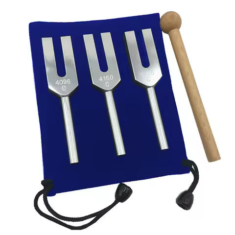 Tuning Forks Set 4096 Hz 4160 Hz 4225 Hz Tuning Forks Set Tuning Fork with Wooden Hammers and Cloth 