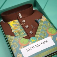 NEW 2026 ELRAH EXCLUSIVE DAYTONA BAJU MELAYU SLIM FIT ( FREE SAMPIN ) - BROWN CATALOGUE