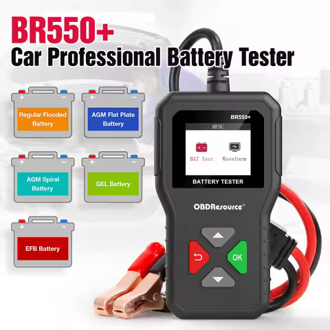 OBDResource BR550+ 6V 12V 24V Car Battery Tester 100-2000CCA Voltage Tester Auto Battery Analyzer Di