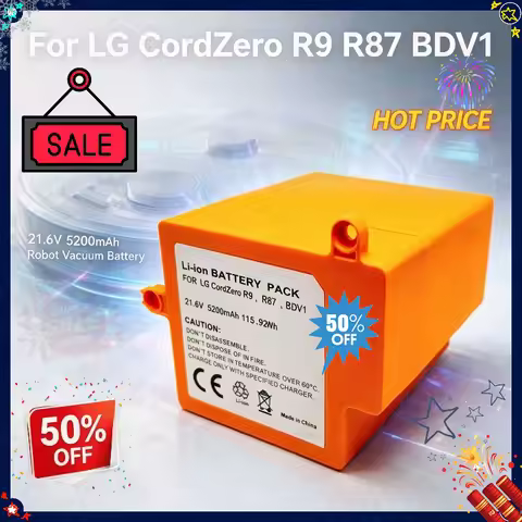 21.6V 5200mAh EAC63419404 EAC64578402 EAC63419403 Rechargeable Battery for LG CordZero R9 R87 BDV1 R