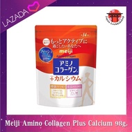 Meiji Amino Collagen Plus Calcium  เมจิ อมิโน คอลลาเจน พลัส แคลเซียม ขนาด 98 กรัม สำหรับทาน 14 วัน