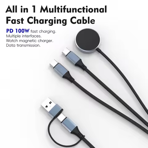 3 in1 wireless Charging Cable for Mobile Phones with USB-C Wireless Charger for iPhone13 14 16