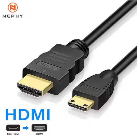 Mini HDMI to HDMI Cable High Speed 3D 1080P Bi-Directional HDMI to Mini HDMI 2.0 Cord Compatible wit
