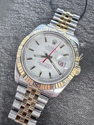🌈🌈新返貨啦🌈🌈Rolex DateJust 116263🤍🐯原裝白面紅針金鋼爬山虎 淨錶 連原裝Rolex金鋼五珠帶🐯🤍VU3010（廣華街店）