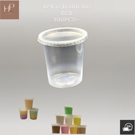 (Ready Stock) EC8OZ. 100+ PP Round Plastic Containers (Bekas Jeli/Bekas Dadih).-