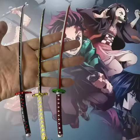 9.8in/25cm Demon Slayer Katana Anime Ninja Sword Demon Slayer Knife Mini Samurai Sabre Kamado Tanjir