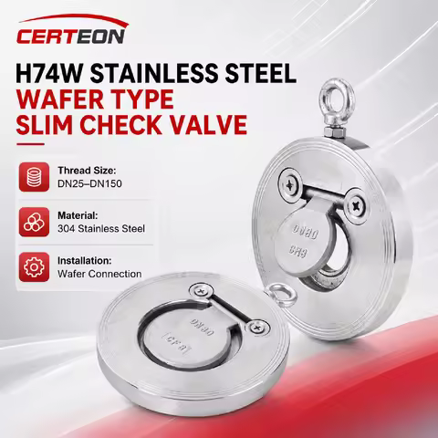 H74W 304 Stainless Steel Wafer Check Valve Thin Type Single Disc Check Valve for HVAC Water Supply P