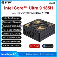 TOPC Intel Core Ultra 9 185H 165H 125H Mini PC USB4 2x2.5G LAN 2x PCIe4 Type-C HDMI2.1 DP2.1 WiFi6E 