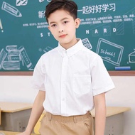 baju sekolah rendah lelaki Baju putih lengan pendek kanak-kanak lelaki kemeja putih kanak-kanak seko