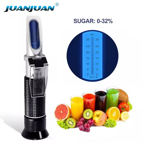 0-32% Brix Refractometer Handheld Refractometer Sugar Concentration Meter Densimeter Brix Saccharime