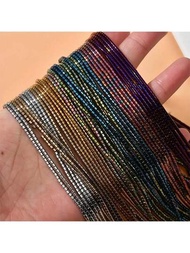 200 piezas de cuentas espaciadoras sueltas de tubo de hematita brillante de 2 mm calidad A 15 pulgadas para hacer joyas de materiales vibrantes de pulseras y collares