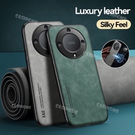 Honor X9a 5G 2023 Magnetic Sheepskin Leather Casing For Honor X9a 5G Shockproof Matte Silicone Soft 