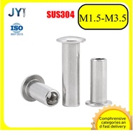 304 stainless steel flat head half hollow rivet GB873 round head rivet half hollow M1.5/M1.7/M2/M2.5