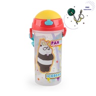 Kidztime x We Bare Bears Children Toddler BPA Free Kids Cartoon Character Straw Water Bottle (550ml)