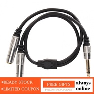 Alwaysonline Splitter Y Cable 6.35mm Male Plug To Dual Female Port 19.7in
